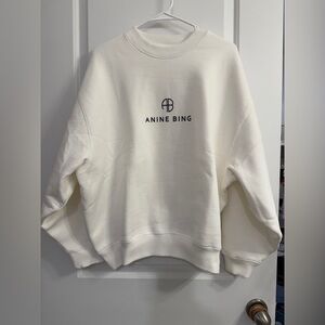 NWT ANINE BING 	Jaci Sweatshirt Monogram - Ivory size medium